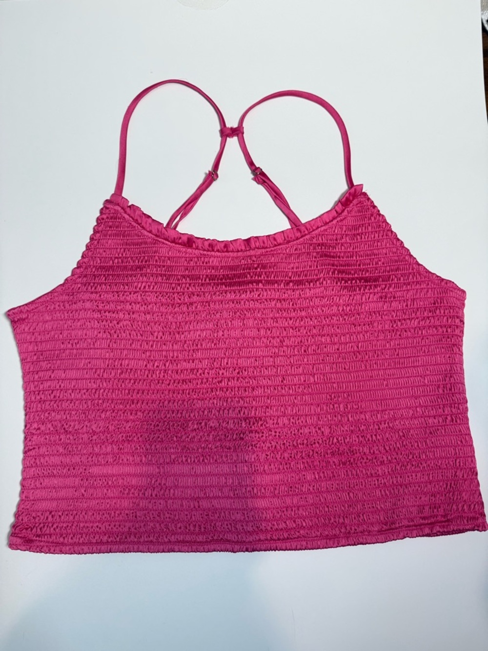 Free People Hot Pink Smocked Cami Crop Top